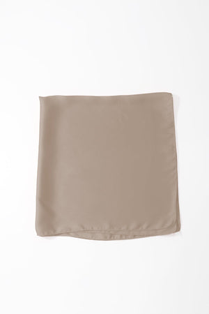 Carraig Donn Taupe Satin Gold Ring Detail Neckerchief Scarf