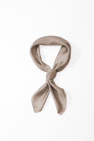 Carraig Donn Taupe Satin Gold Ring Detail Neckerchief Scarf