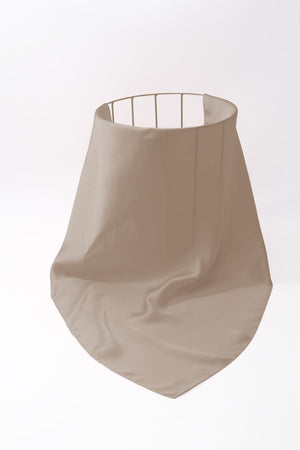 Carraig Donn Taupe Satin Gold Ring Detail Neckerchief Scarf