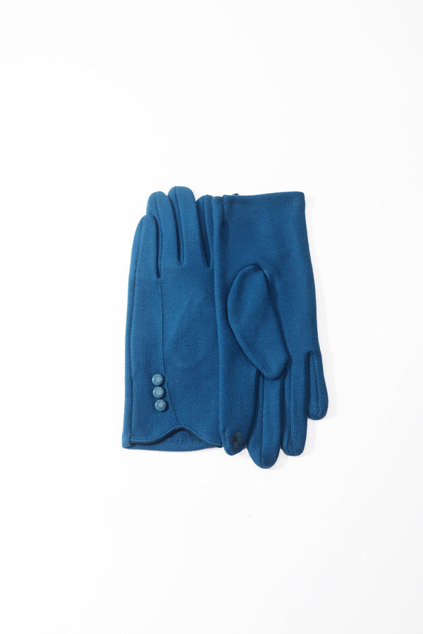 Carraig Donn Teal Blue Triple Button Detail Gloves