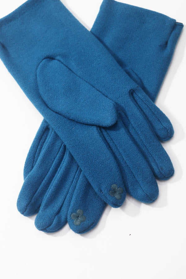 Carraig Donn Teal Blue Triple Button Detail Gloves