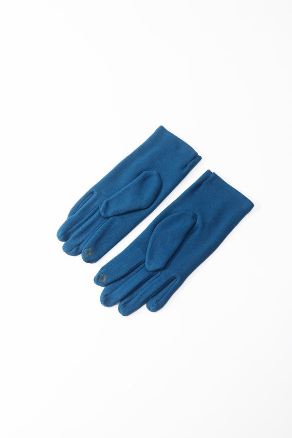 Carraig Donn Teal Blue Triple Button Detail Gloves