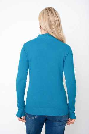 Carraig Donn Teal Cashmere Blend Turtleneck Knit Jumper