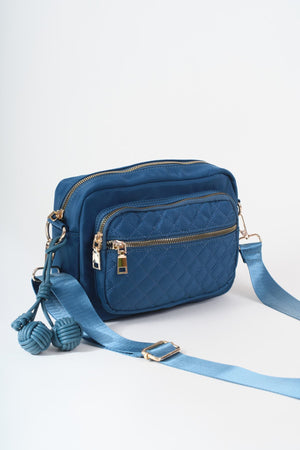 Carraig Donn Teal Nylon Quilted Charm Camera Bag