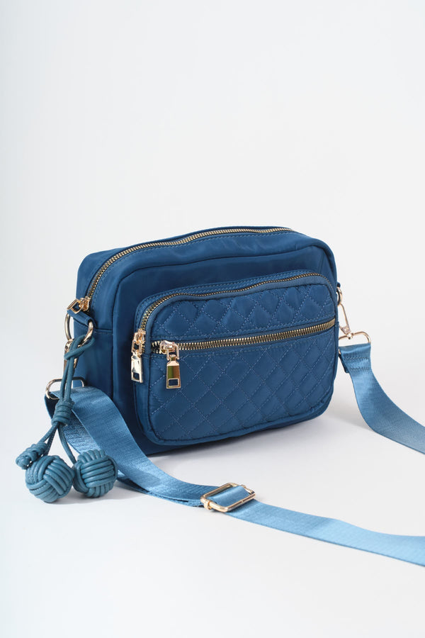 Carraig Donn Teal Nylon Quilted Charm Camera Bag