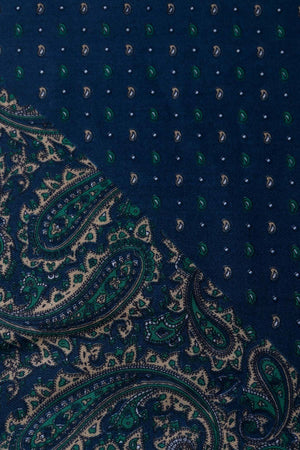 Carraig Donn Teal Paisley Contrast Print Viscose Neckerchief Scarf