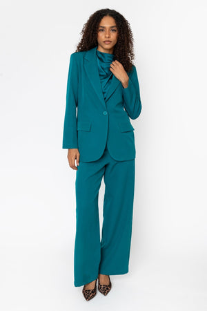 Carraig Donn Teal Single Breasted Longline Boyfriend Blazer