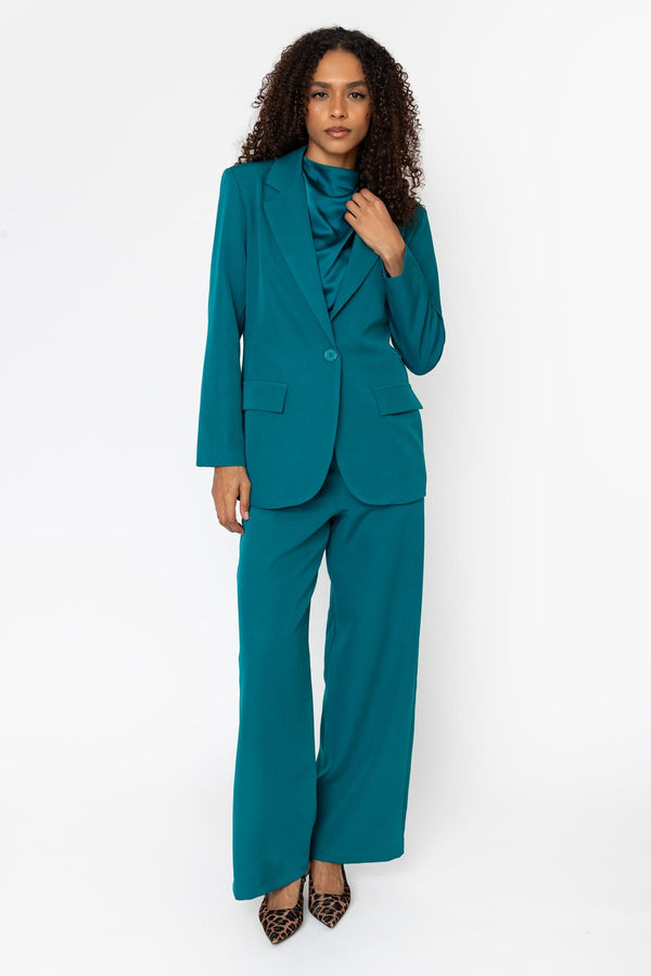 Carraig Donn Teal Single Breasted Longline Boyfriend Blazer