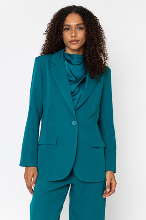 Carraig Donn Teal Single Breasted Longline Boyfriend Blazer