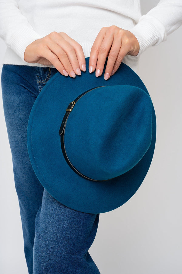 Carraig Donn Teal Wool Fedora Hat