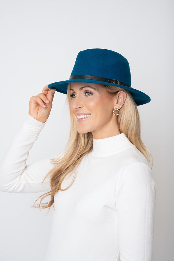 Carraig Donn Teal Wool Fedora Hat