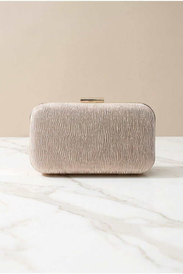 Gold Metallic Textured Clutch Bag