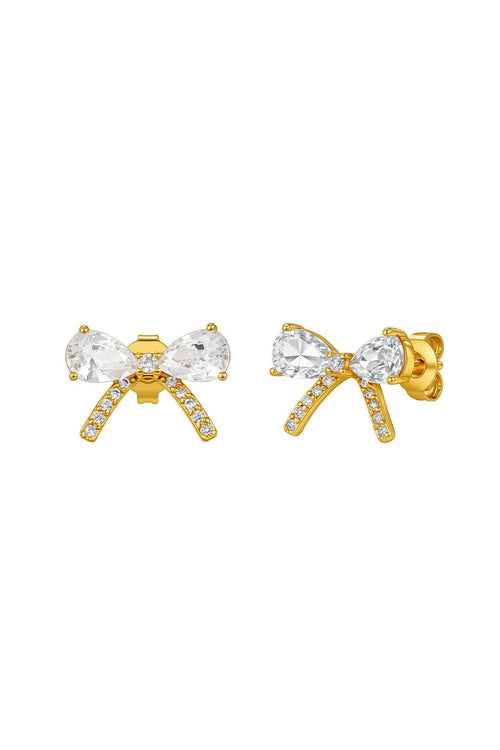 The Pink Box Crystal Bow Earrings