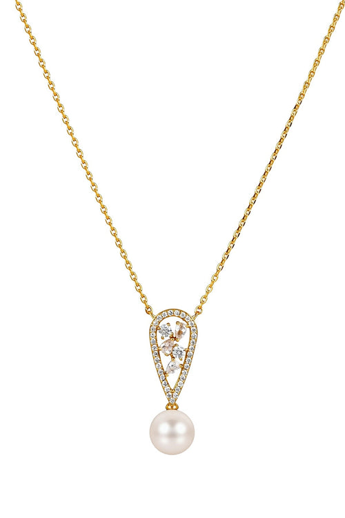 The Pink Box Faux Pearl & Crystal Necklace