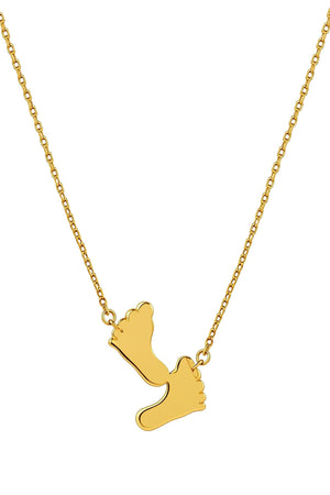 Carraig Donn The Pink Box Gold Baby Feet Pendant Necklace