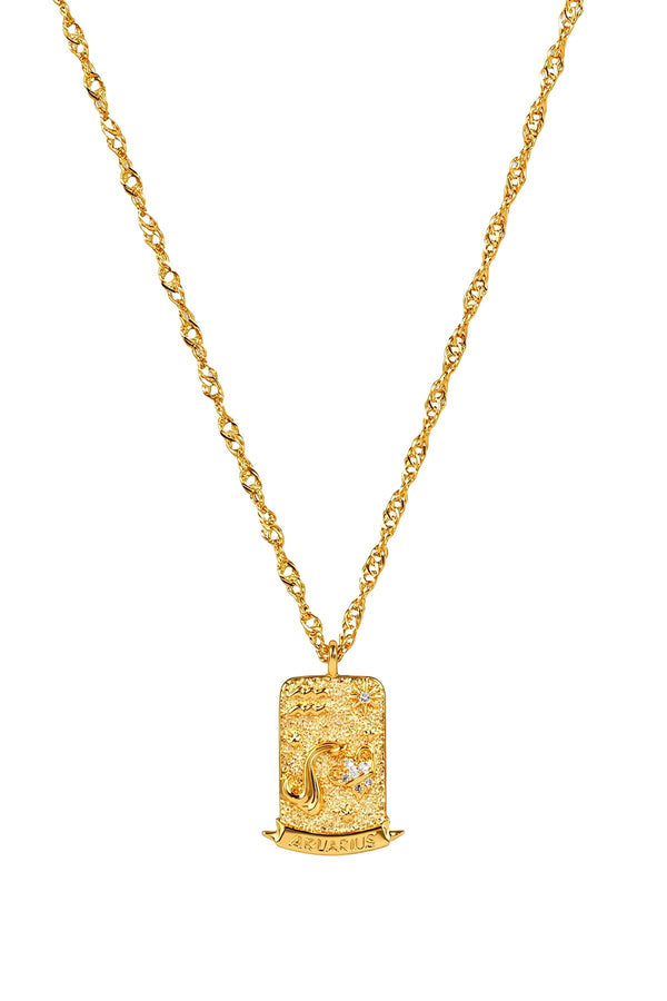 Carraig Donn The Pink Box Zodiac Aquarius Necklace