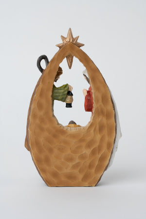 Carraig Donn Traditional Nativity Scene Under Star Christmas Ornament
