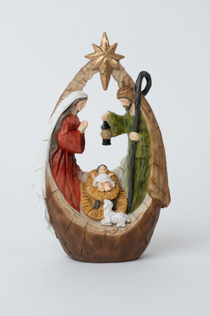 Carraig Donn Traditional Nativity Scene Under Star Christmas Ornament