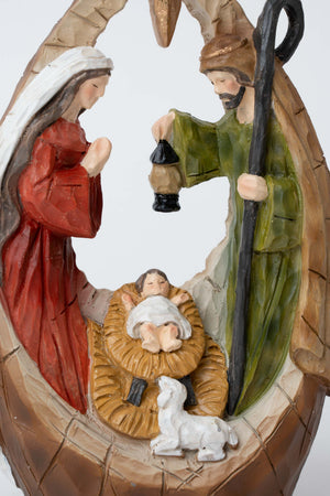 Carraig Donn Traditional Nativity Scene Under Star Christmas Ornament