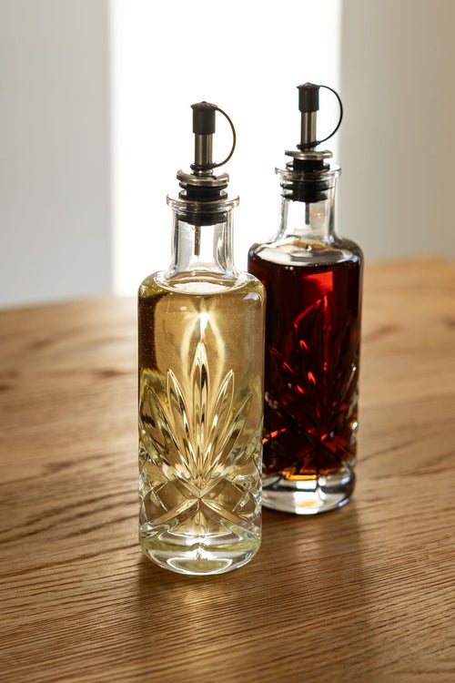 Clear Glass Trinity Oil & Vinegar Set
