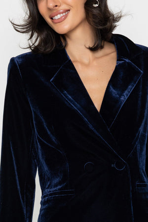 Carraig Donn Velvet Blazer Navy