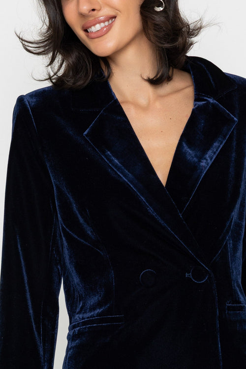 Carraig Donn Velvet Blazer Navy