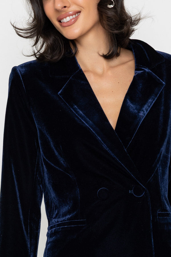 Carraig Donn Velvet Blazer Navy