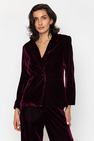 Carraig Donn Velvet Blazer Plum