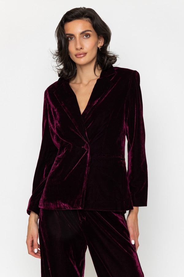 Carraig Donn Velvet Blazer Plum