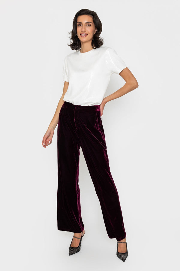 Carraig Donn Velvet Trouser Plum