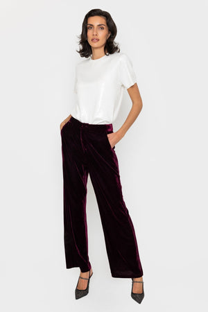 Carraig Donn Velvet Trouser Plum