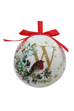 Carraig Donn W Christmas Robin Alphabet Tree Bauble