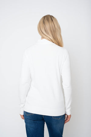 Carraig Donn White Cashmere Blend Turtleneck Knit Jumper