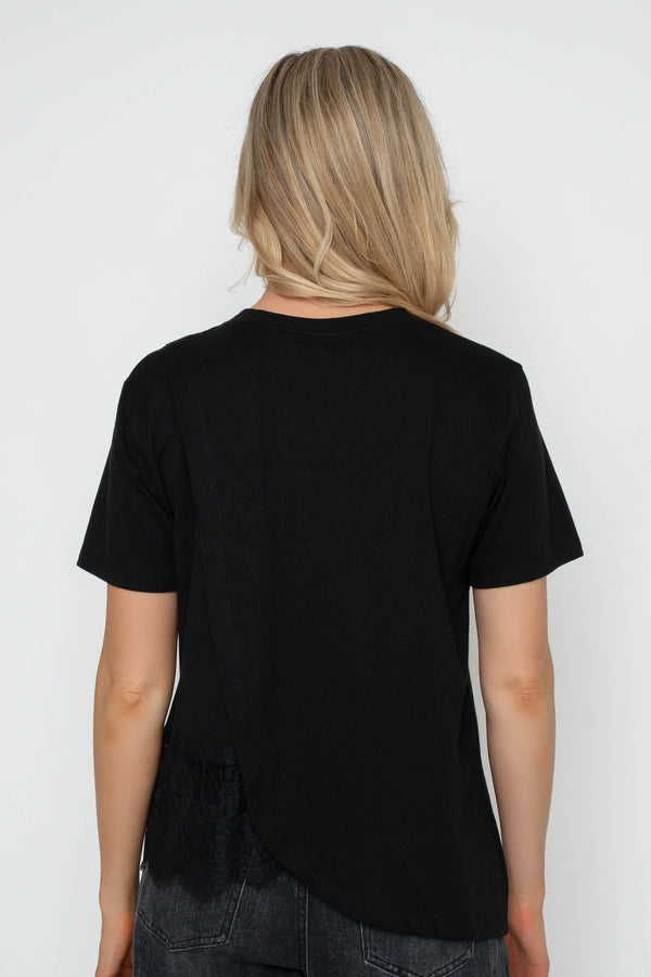 Carraig Donn White Cotton Mandarin Detail T-Shirt