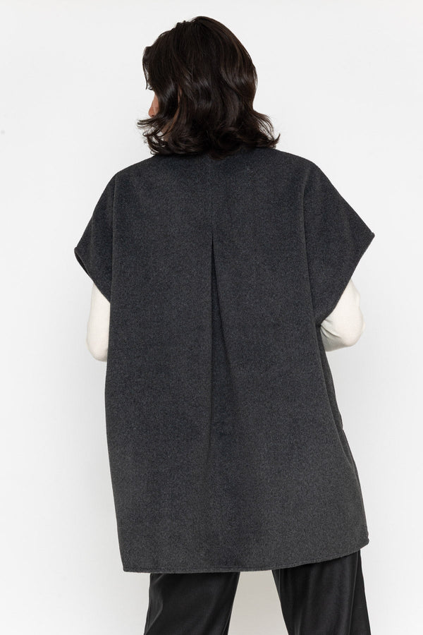 Carraig Donn Wrap Double Button Cape Grey