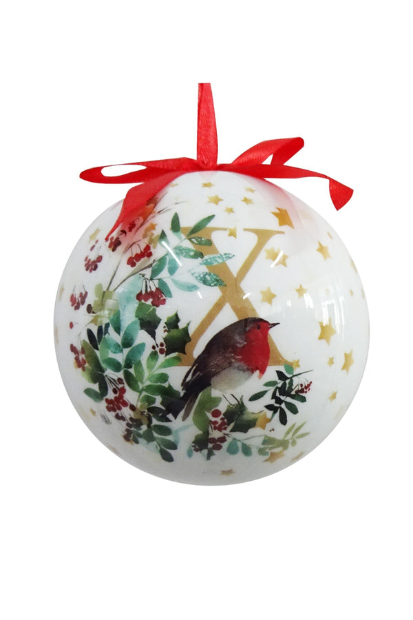Carraig Donn X Christmas Robin Alphabet Tree Bauble