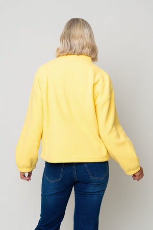 Carraig Donn Yellow Teddy Fleece With Contrast Zip