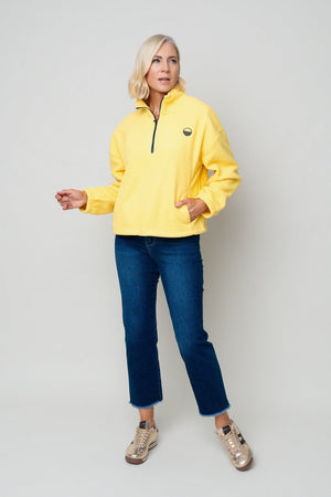 Carraig Donn Yellow Teddy Fleece With Contrast Zip