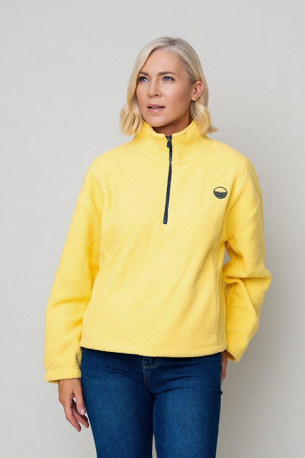 Carraig Donn Yellow Teddy Fleece With Contrast Zip