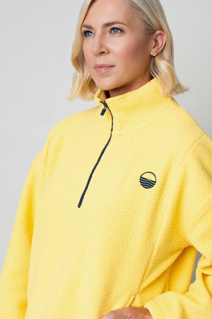 Carraig Donn Yellow Teddy Fleece With Contrast Zip