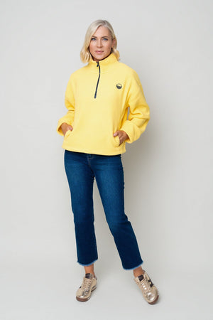 Carraig Donn Yellow Teddy Fleece With Contrast Zip