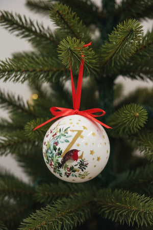 Carraig Donn Z Christmas Robin Alphabet Tree Bauble