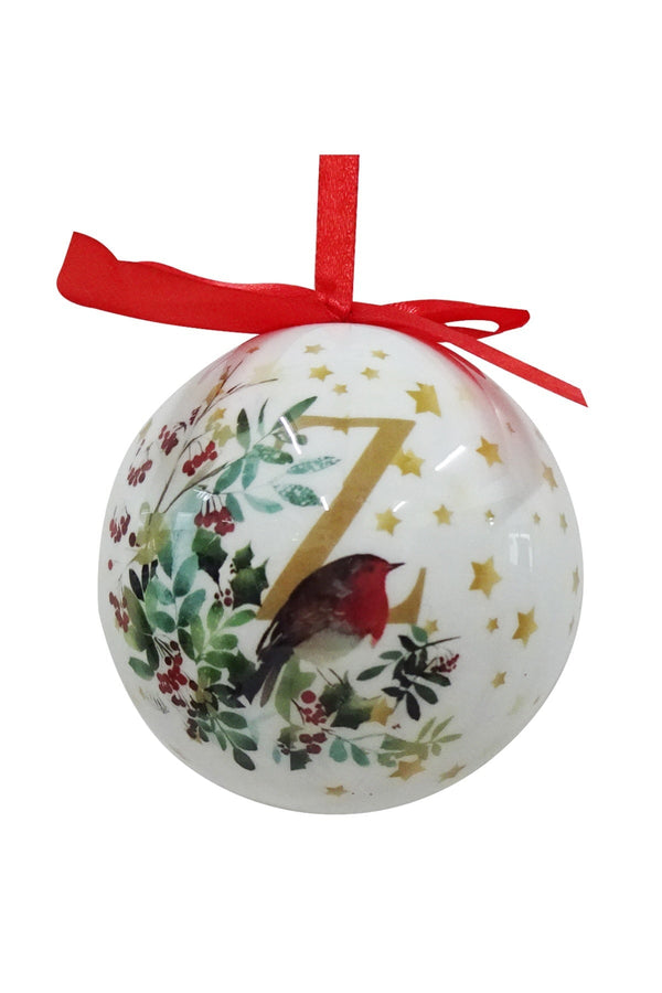 Carraig Donn Z Christmas Robin Alphabet Tree Bauble