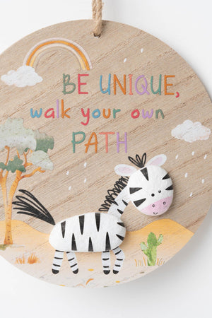 Carraig Donn Zebra Rounded Plaque Kids Decoration