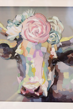 Carraig Donn 3D Pretty Cow Wall Art 65x65