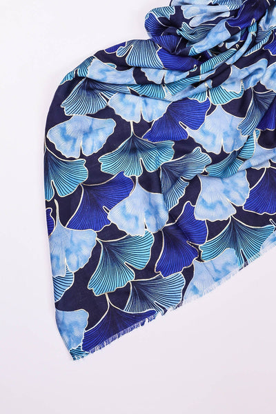 Carraig Donn Abstract Floral Scarf in Blue