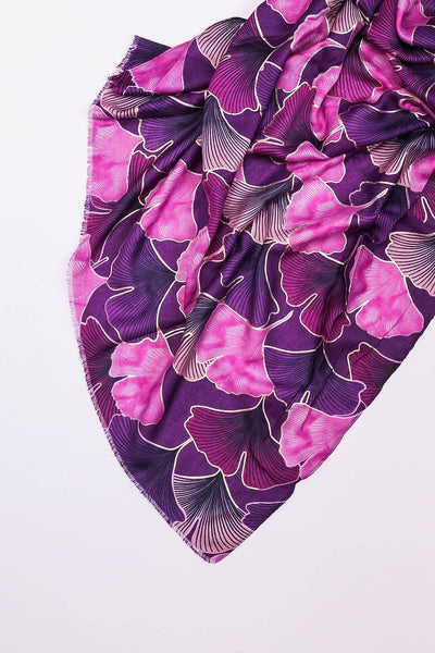 Carraig Donn Abstract Floral Scarf in Purple
