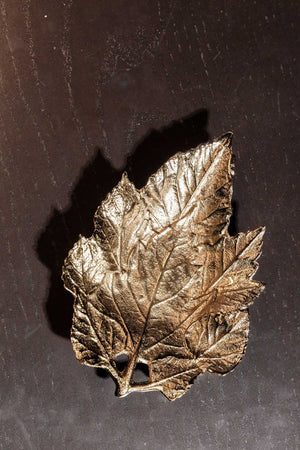 Antique Brass Leaf Platter