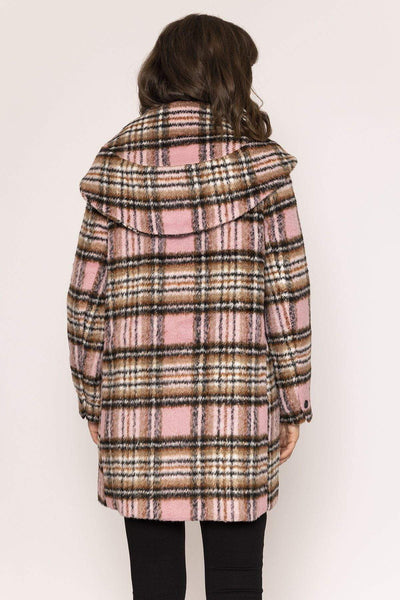 Carraig Donn Archelo Hooded Coat in Pink