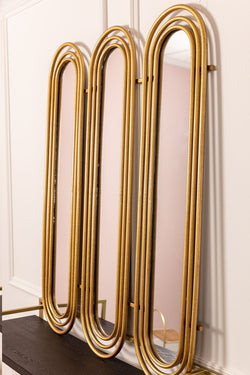 Carraig Donn Art Deco Gold Triple Wall Mirror